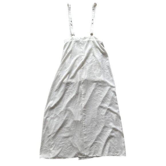 Favlux White Button-Front Sleeveless Midi Dress With Adjustable Straps - Picture 2 of 9